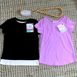 Two activewear girls tops - new